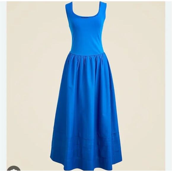 J Crew Drop Waist Knit Mixy Dress Blue NWT CJ497 J.Crew Midi Maxi Resort - Picture 3 of 4